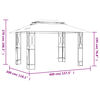 vidaXL Gazebo com telhado 400x300x270 cm a&ccedil;o antracite