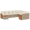 vidaXL 10 pcs conjunto de sof&aacute;s p/ jardim com almofad&otilde;es vime PE bege