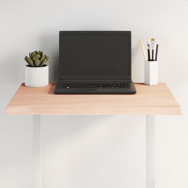 vidaXL Tampo de mesa c/ bordas vivas carvalho maci&ccedil;o n&atilde;o tratado