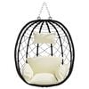 vidaXL Cadeira suspensa tipo ovo Branco creme 91,5 x 60 x 110 cm