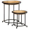 vidaXL 2 pcs Conjunto de mesa de apoio madeira de mangueira maciça