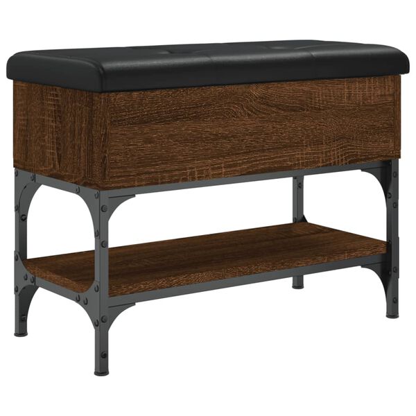 vidaXL Banco sapateira 62x32x45 cm derivados madeira carvalho castanho