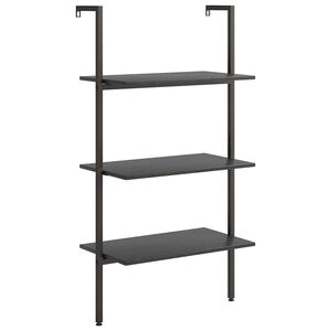 vidaXL Unidade 3 prateleiras inclinada 64x35x120,5 cm preto