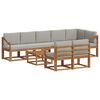 vidaXL Conjunto de Sof&aacute;s para Exterior 9 unid. Cinza Natural e Claro