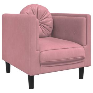 vidaXL Poltrona com almofad&atilde;o veludo rosa