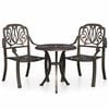 vidaXL 3 pcs conjunto bistr&ocirc; alum&iacute;nio fundido bronze