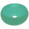 vidaXL Lavat&oacute;rio luxuoso redondo 40x15 cm cer&acirc;mica verde-claro mate