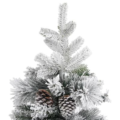 vidaXL Árvore de Natal c/ flocos de neve e pinhas 195 cm PVC e PE