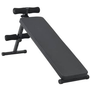 vidaXL Banco para Abdominais Manual Preto 124 x 33,5 x 55 cm
