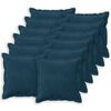 vidaXL Almofada com travesseiro HOUTEN 12 unid. Azul Veludo