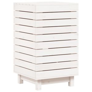 vidaXL Cesto de roupa suja 44x44x76 cm madeira de pinho maci&ccedil;a branco