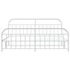 vidaXL Estrutura de cama com cabeceira e p&eacute;s 193x203 cm metal branco