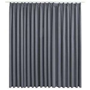 vidaXL Cortina blackout com ganchos 290x245 cm cinzento