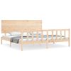 vidaXL Estrutura de cama Super King Size com cabeceira madeira maci&ccedil;a