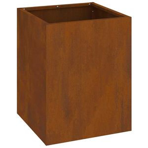 vidaXL Vaso de Jardim A&ccedil;o resistente &agrave;s intemp&eacute;ries 32 x 32 x 40 cm