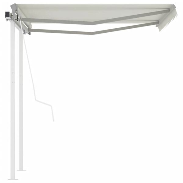 vidaXL Toldo retr&aacute;til autom&aacute;tico com postes 3,5x2,5 m cor creme