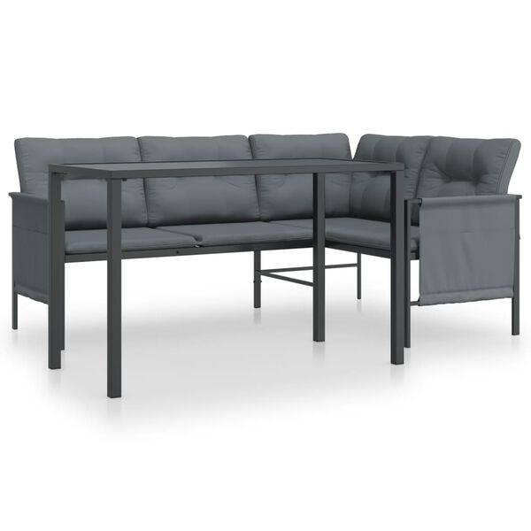 vidaXL 2 pcs conjunto de jantar para jardim aço antracite