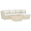 vidaXL 5 pcs conjunto lounge de paletes + almofad&otilde;es madeira de abeto