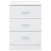 vidaXL Mesa de cabeceira 38x35x56 cm contraplacado branco brilhante