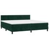 vidaXL Cama box spring c/ colch&atilde;o/LED 200x200 cm veludo verde-escuro