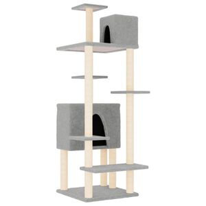 vidaXL &Aacute;rvore p/ gatos c/ postes arranhadores sisal 154 cm cinza-claro
