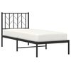 vidaXL Estrutura de cama metal s/ colch&atilde;o c/ cabeceira 75x190 cm preto