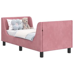 vidaXL Estrutura de Cama para Crian&ccedil;a com Cabeceira Rosa 70 x 140 cm