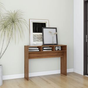 vidaXL Mesa consola 105x30x80cm derivados de madeira carvalho castanho