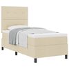 vidaXL Cama Box com colch&atilde;o com cabeceira Creme 90 x 190 cm tecido