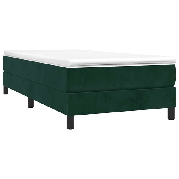 vidaXL Cama boxspring com colch&atilde;o 120x200 cm veludo verde-escuro