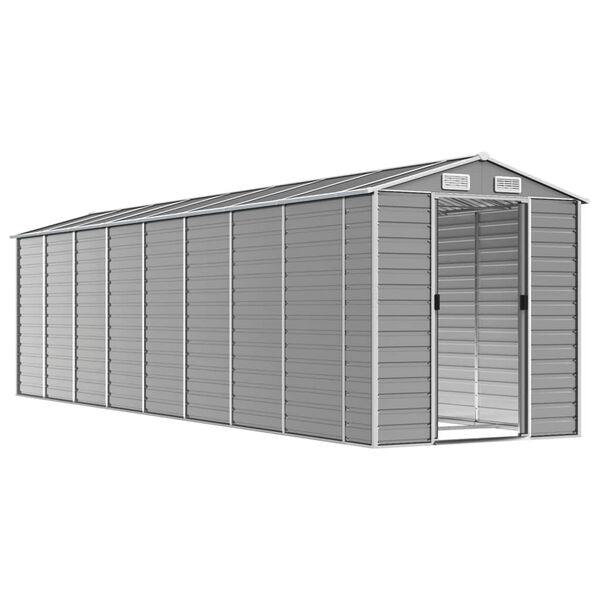 vidaXL Abrigo de jardim cinza claro 191x725x198 cm a&ccedil;o galvanizado