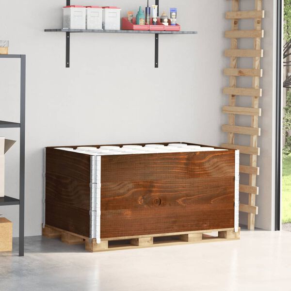 vidaXL Colares p/ paletes 3 pcs 120x80cm madeira pinho maci&ccedil;a castanho