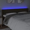 vidaXL Cabeceira de cama c/ luzes LED tecido 203x16x78/88 cm castanho
