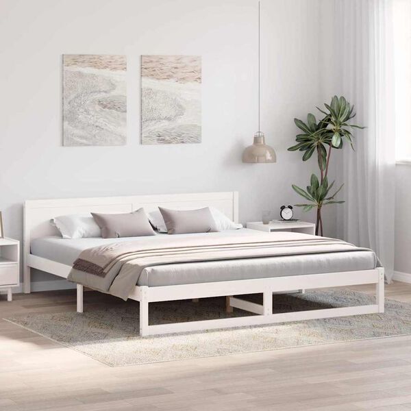 vidaXL Estrutura da Cama com cabeceira Branco 180 x 200 cm