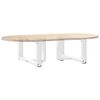 vidaXL P&eacute;s para mesa de centro em forma de T, 2 pe&ccedil;as, branco, 60x25x(30-31) cm, a&ccedil;o