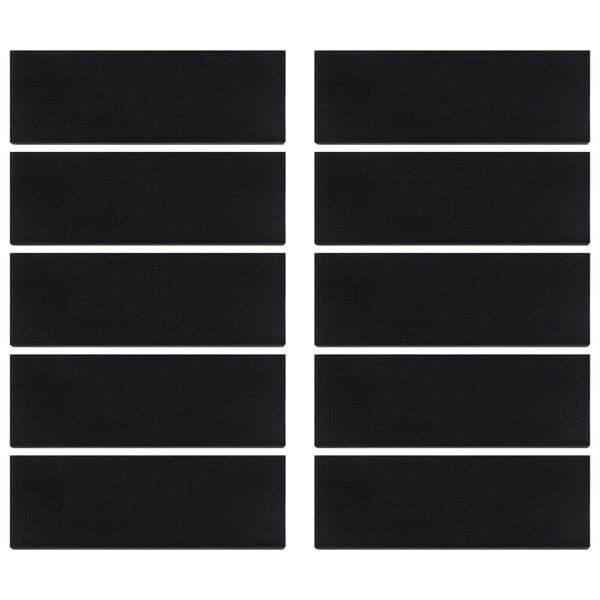 vidaXL Tapetes para degraus de escada 10 pcs 25x75 cm borracha