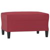 vidaXL Apoio de p&eacute;s 70x55x41 cm couro artificial vermelho tinto