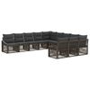 vidaXL Conjunto de Sof&aacute; de Jardim 11 unid. Cinzento vime PE