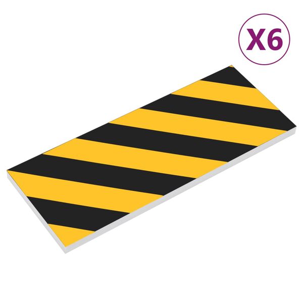 vidaXL Protetores de parede 6 pcs 50x10x2 cm espuma EVA amarelo/preto