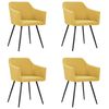 vidaXL Cadeiras de jantar 4 pcs tecido amarelo