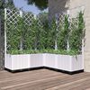vidaXL Vaso/floreira jardim c/ treli&ccedil;a 120x120x136 cm PP branco