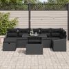 vidaXL Conjunto de Sofá de Jardim 8 pcs Preto Rattan Sintético