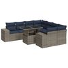 vidaXL 9 pcs conjunto sof&aacute;s jardim almofad&otilde;es vime PE/ac&aacute;cia cinzento