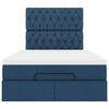 vidaXL Estrutura de cama otomana com colch&atilde;o 120x190 cm tecido azul