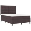 vidaXL Cama Box com colch&atilde;o Castanho escuro 140 x 200 cm tecido