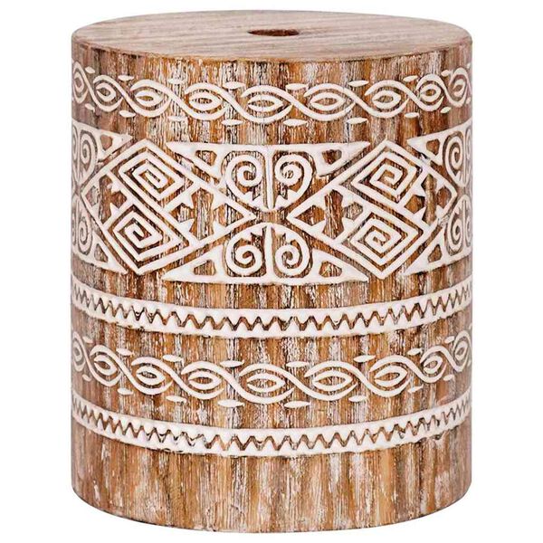 vidaXL Base para chap&eacute;u de sol Branco Lavado &Oslash;34 x 40 cm