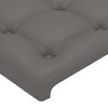 vidaXL Cabeceira cama c/ LED 147x16x78/88 cm couro artificial cinzento