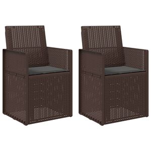 vidaXL Cadeiras de Jantar para Jardim 2 unid. Castanho e Antracite PP