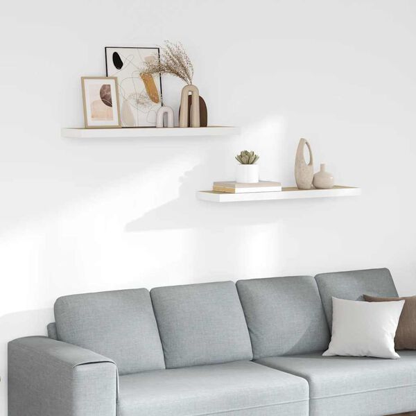 vidaXL Prateleiras parede 2pcs 90x23,5x3,8 cm MDF cor carvalho/branco