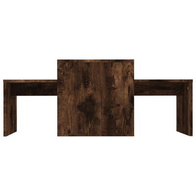 vidaXL Conjunto mesas centro 100x48x40 cm derivados madeira cor fumado